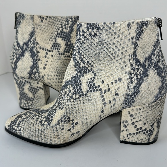 Steve Madden Jillian Leather Snakeskin Heeled Ankle Boots Size 8 - Picture 7 of 12